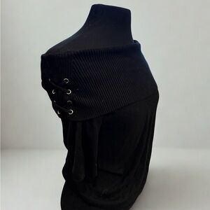 Ricki's Off-Shoulder Lace-Up 3/4 Sleeve Top